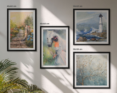 Polyptyque z cadres Phare paysage fille cheval
