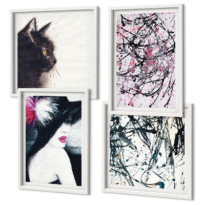 Mur de tableaux Motifs abstraits de peinture de chat