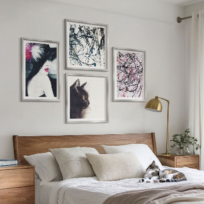 Mur de tableaux Motifs abstraits de peinture de chat