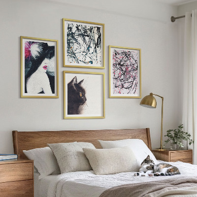 Mur de tableaux Motifs abstraits de peinture de chat