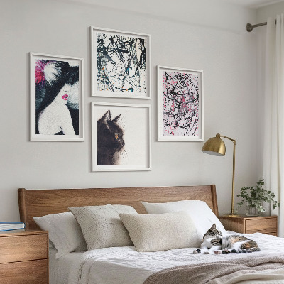 Mur de tableaux Motifs abstraits de peinture de chat