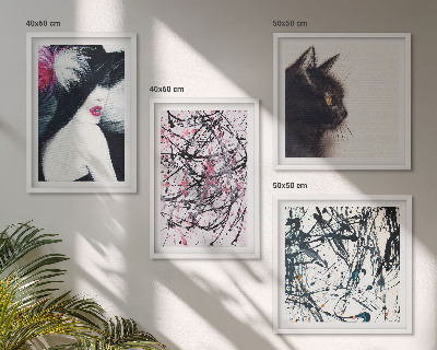 Mur de tableaux Motifs abstraits de peinture de chat