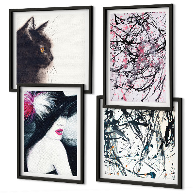 Mur de tableaux Motifs abstraits de peinture de chat