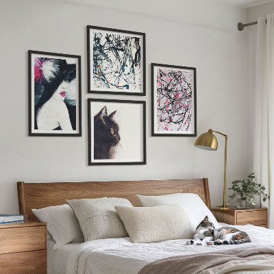 Mur de tableaux Motifs abstraits de peinture de chat