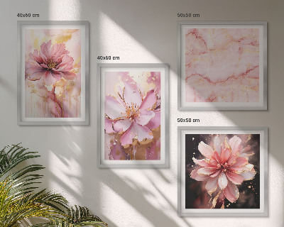 Polyptyque z cadres Compositions florales de roses blanches