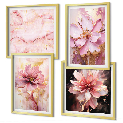 Polyptyque z cadres Compositions florales de roses blanches