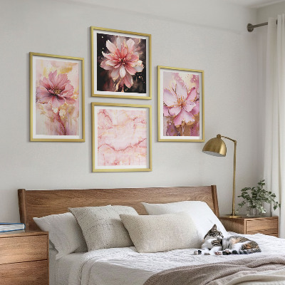 Polyptyque z cadres Compositions florales de roses blanches