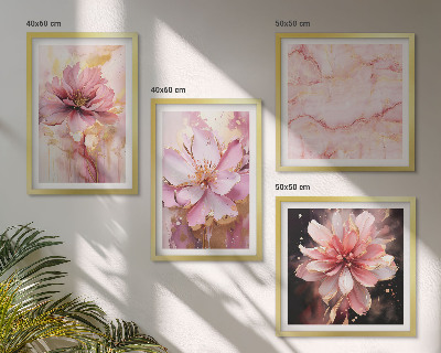 Polyptyque z cadres Compositions florales de roses blanches