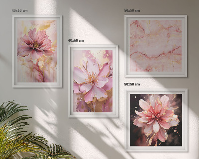 Polyptyque z cadres Compositions florales de roses blanches