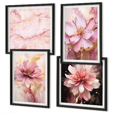 Polyptyque z cadres Compositions florales de roses blanches
