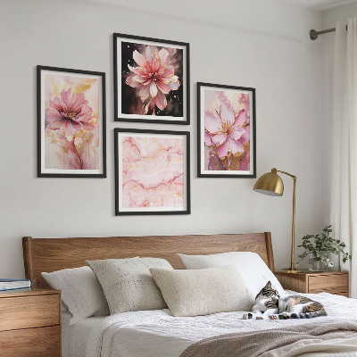 Polyptyque z cadres Compositions florales de roses blanches