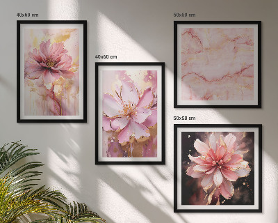 Polyptyque z cadres Compositions florales de roses blanches