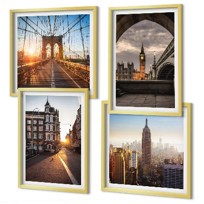 Mur de tableaux Ensemble de peintures représentant une vue de londres