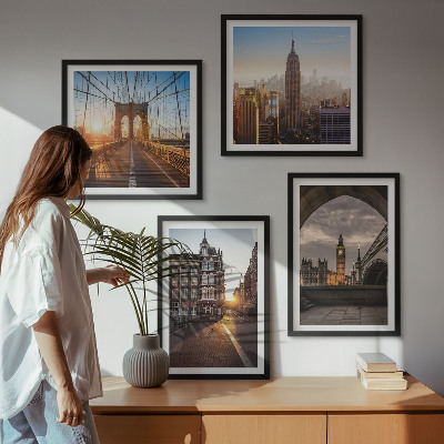 Mur de tableaux Ensemble de peintures représentant une vue de londres