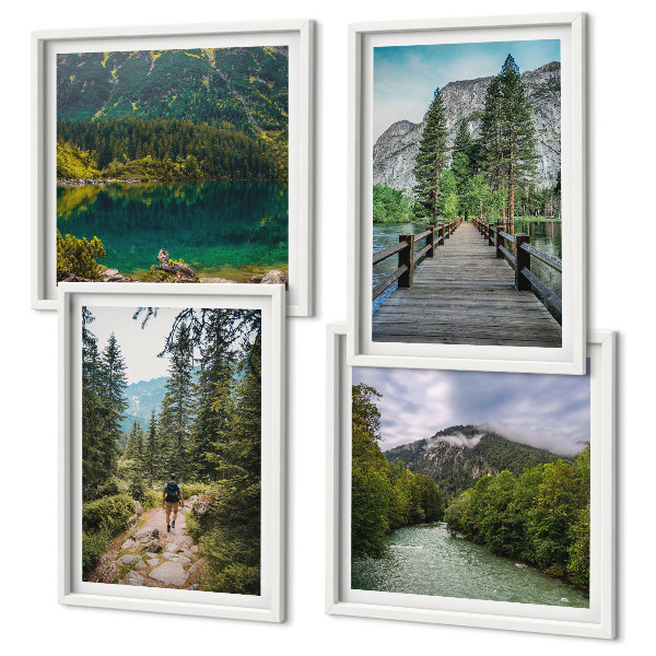 Mur de tableaux Montagnes, lacs, forêts, sentiers