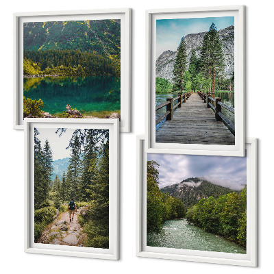 Mur de tableaux Montagnes, lacs, forêts, sentiers