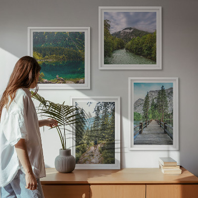 Mur de tableaux Montagnes, lacs, forêts, sentiers