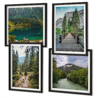 Mur de tableaux Montagnes, lacs, forêts, sentiers