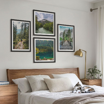 Mur de tableaux Montagnes, lacs, forêts, sentiers