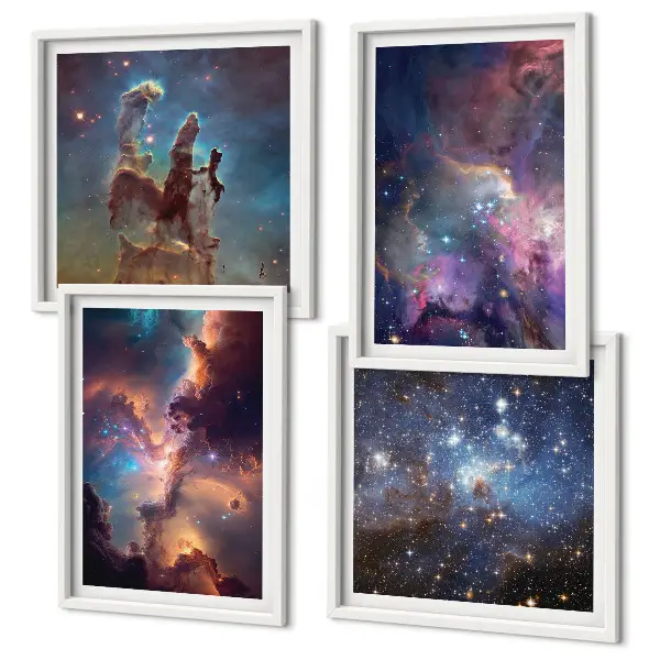 Paysages stellaires cosmiques ensemble de 4 tableaux