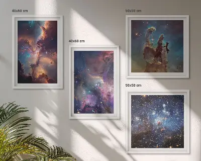 Paysages stellaires cosmiques ensemble de 4 tableaux