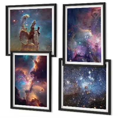 Paysages stellaires cosmiques ensemble de 4 tableaux