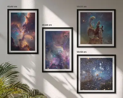 Paysages stellaires cosmiques ensemble de 4 tableaux