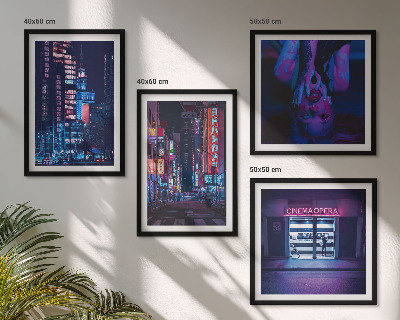 Mur de tableaux Ville nocturne illuminée au néon