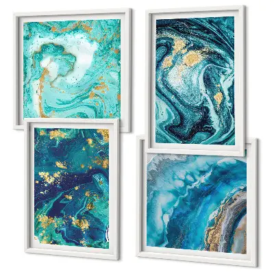 Mur de tableaux peintures abstraites décoratives