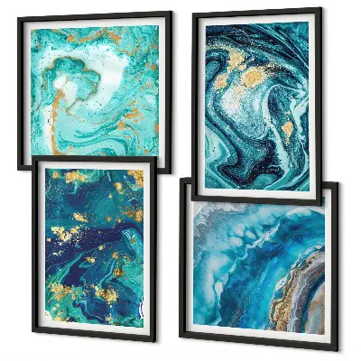 Mur de tableaux peintures abstraites décoratives