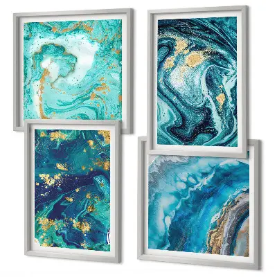 Mur de tableaux peintures abstraites décoratives
