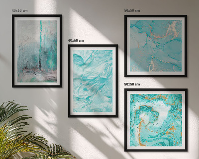 Mur de tableaux Motifs abstraits aux nuances de bleu