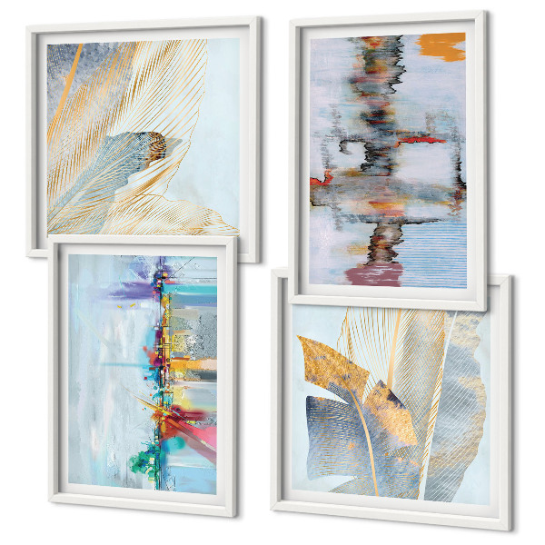 Polyptyque z cadres Compositions de peinture abstraite