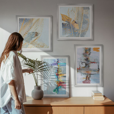 Polyptyque z cadres Compositions de peinture abstraite