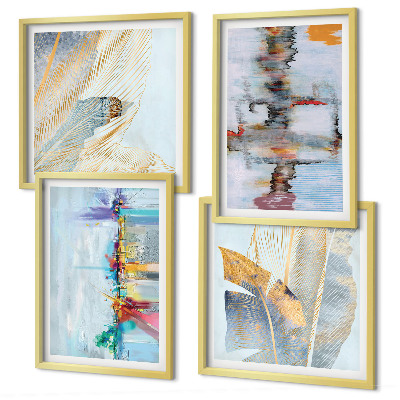 Polyptyque z cadres Compositions de peinture abstraite