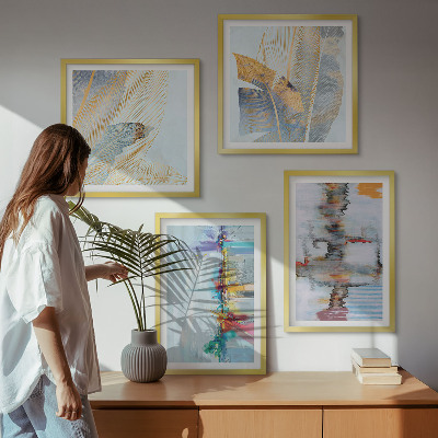 Polyptyque z cadres Compositions de peinture abstraite