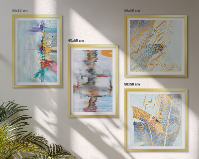Polyptyque z cadres Compositions de peinture abstraite