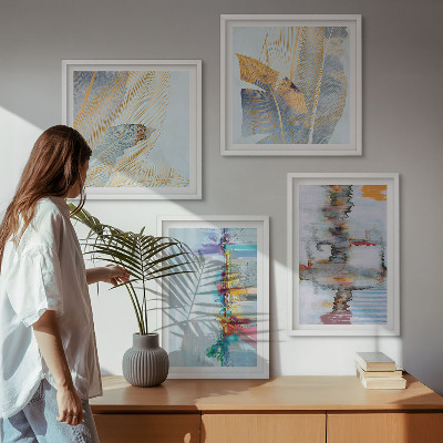 Polyptyque z cadres Compositions de peinture abstraite