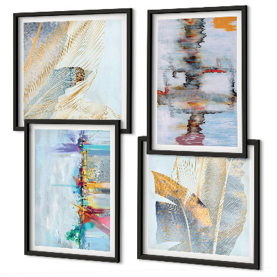 Polyptyque z cadres Compositions de peinture abstraite