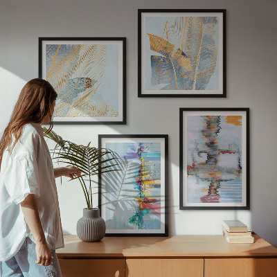 Polyptyque z cadres Compositions de peinture abstraite