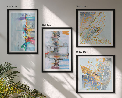 Polyptyque z cadres Compositions de peinture abstraite