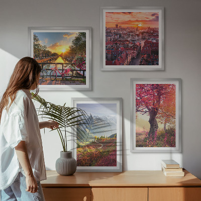 Mur de tableaux Paysages de montagne à vélo