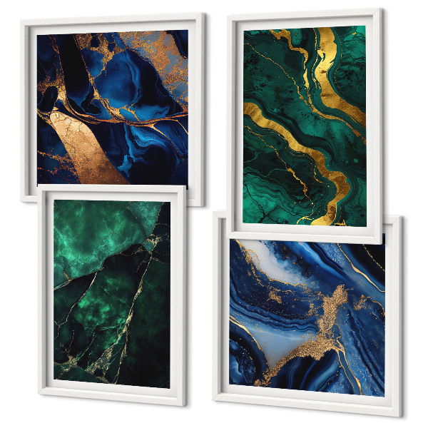 Ensemble de 4 tableaux Motifs élégants sur les pierres