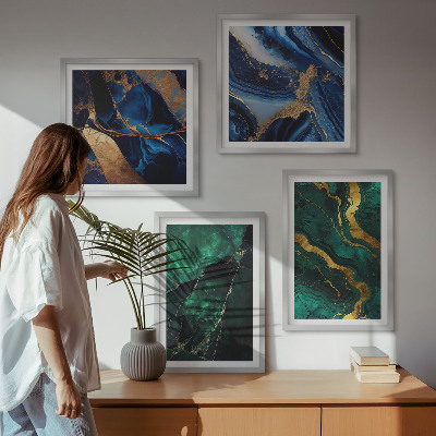 Ensemble de 4 tableaux Motifs élégants sur les pierres