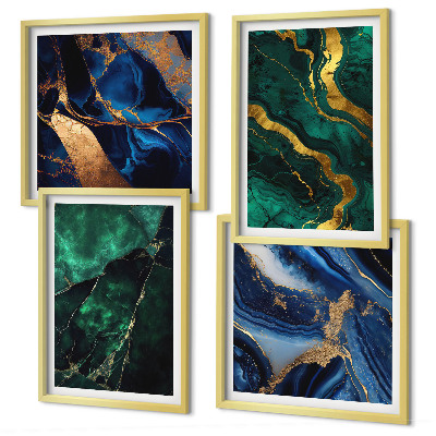 Ensemble de 4 tableaux Motifs élégants sur les pierres
