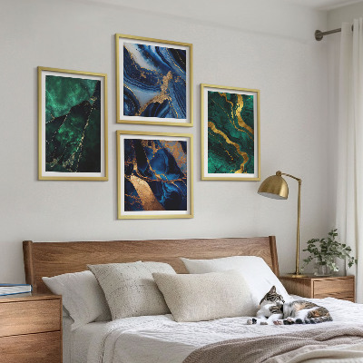 Ensemble de 4 tableaux Motifs élégants sur les pierres