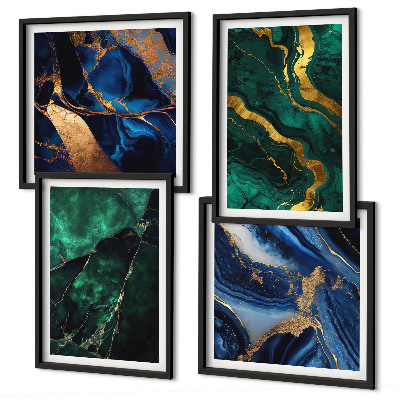 Ensemble de 4 tableaux Motifs élégants sur les pierres