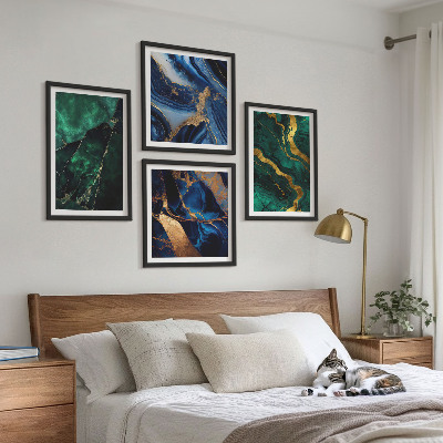 Ensemble de 4 tableaux Motifs élégants sur les pierres