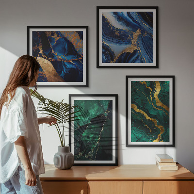 Ensemble de 4 tableaux Motifs élégants sur les pierres