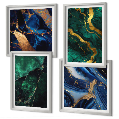 Ensemble de 4 tableaux Motifs élégants sur les pierres
